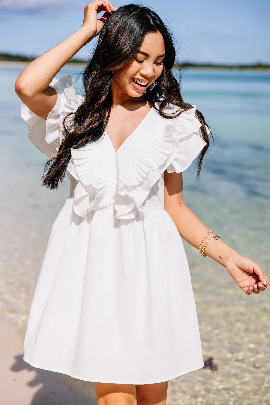 Goddess Style Take The Win White Ruffled Party Dress