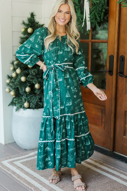 Modern Tailoring All Good Things Emerald Toile Midi Dress