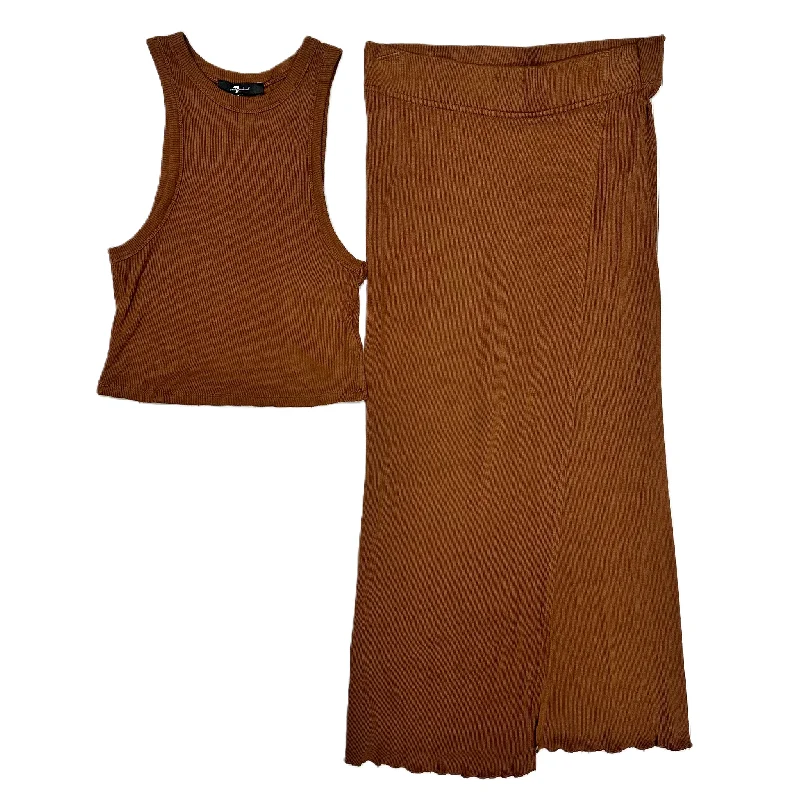 Lazy Home Skirt Set 2pc By 7 For All Mankind In Brown, Size: S