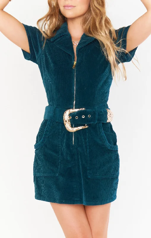 Youthful Street Fashion Outlaw Dress ~ Jade Corduroy