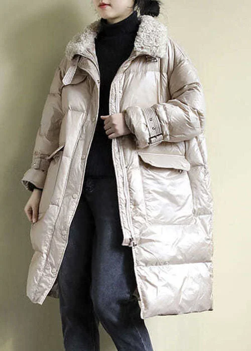 Personalized Wear French Khaki Zip Up Fine Cotton Filled thick Coats Winter