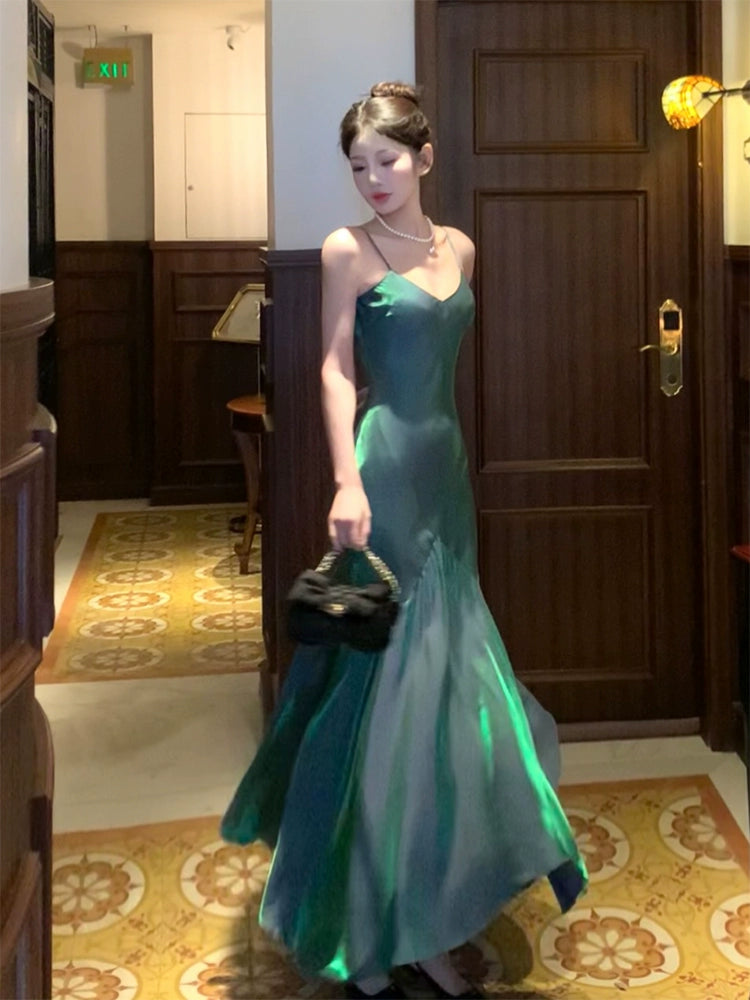 Floral Prints Long simple party dress mermaid evening dress    S6050