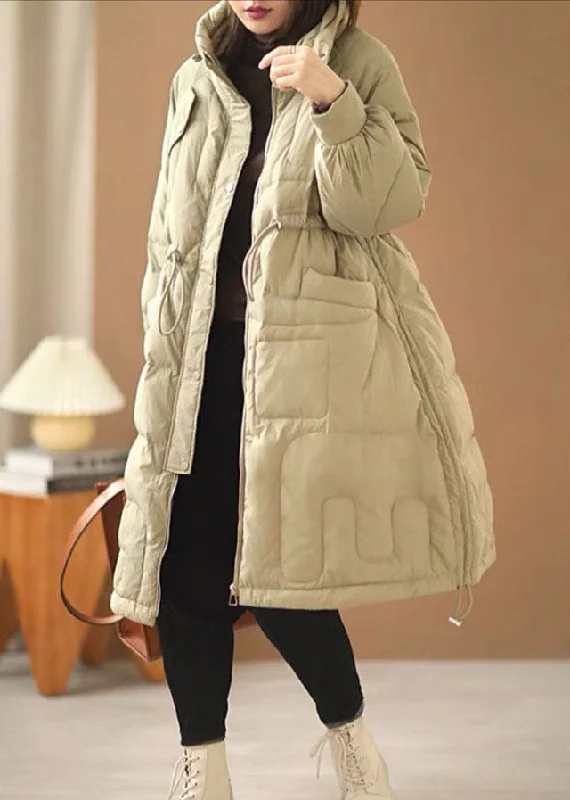 Simple And Comfortable Vintage Duck egg green Cinched thick Duck Down Down Coat Winter Simple And Comfortable Vintage Duck egg green Cinched thick Duck Down Down Coat Winter