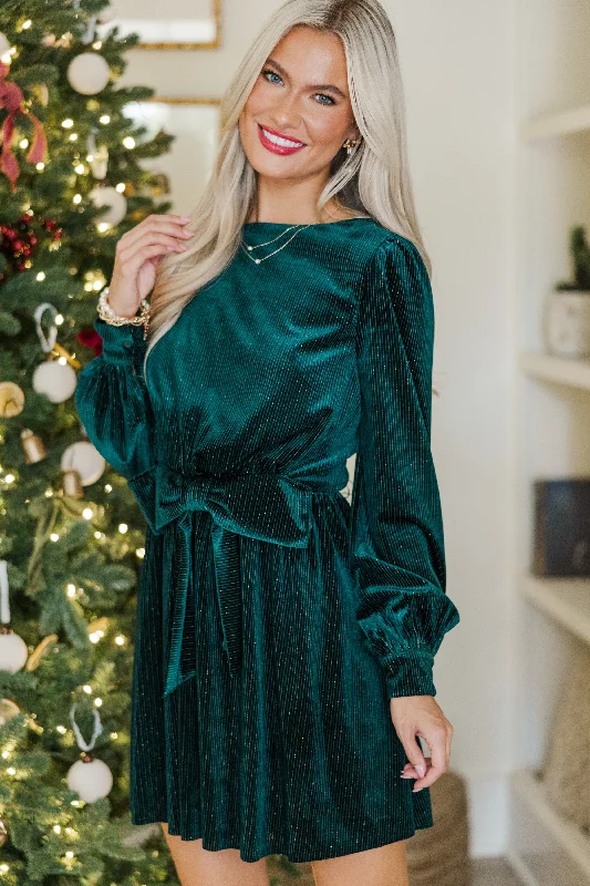 French Style Just A Wish Emerald Green Velvet Dress