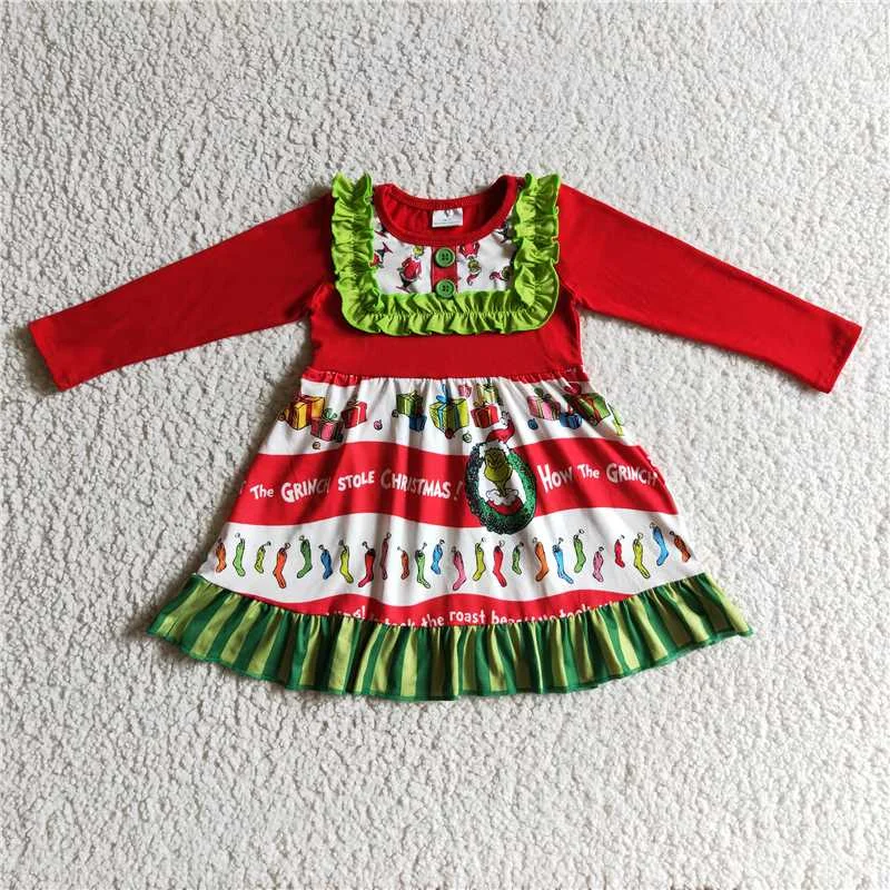 Fresh And Fashionable Xmas Cartoon Dress GLD0097