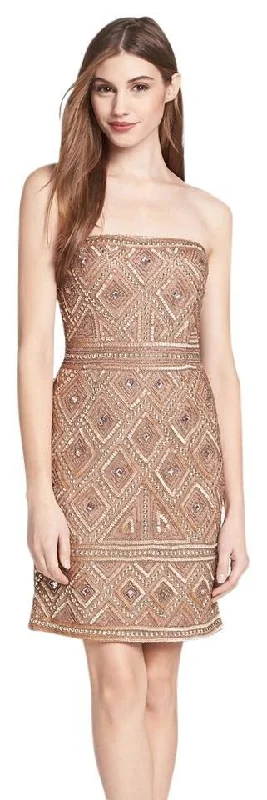 Comfortable Mind Adrianna Papell - Embellished Straight Across Neck Dress 41881470
