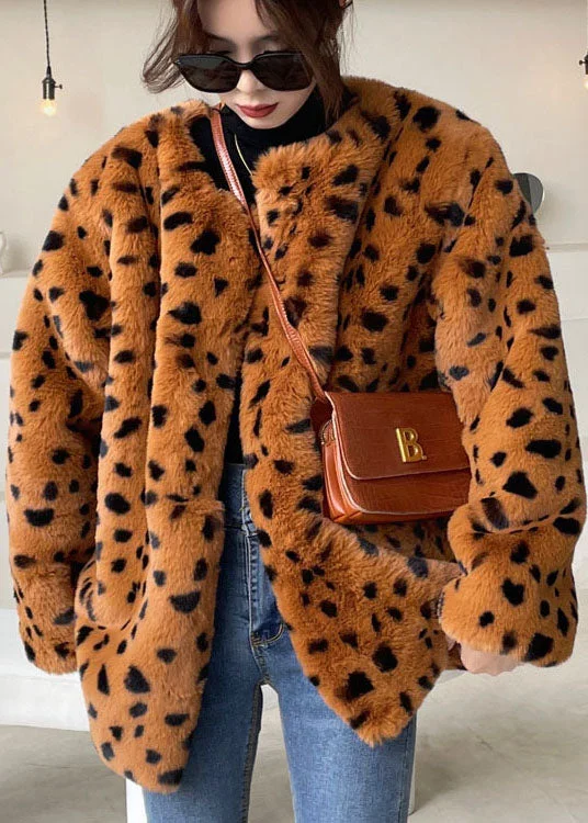 Perfect Tailoring Beautiful Chocolate thick Faux Fur Coat Outwear Winter