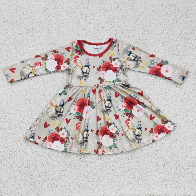Personalized Clothing Farm Chicken long sleeve Dress