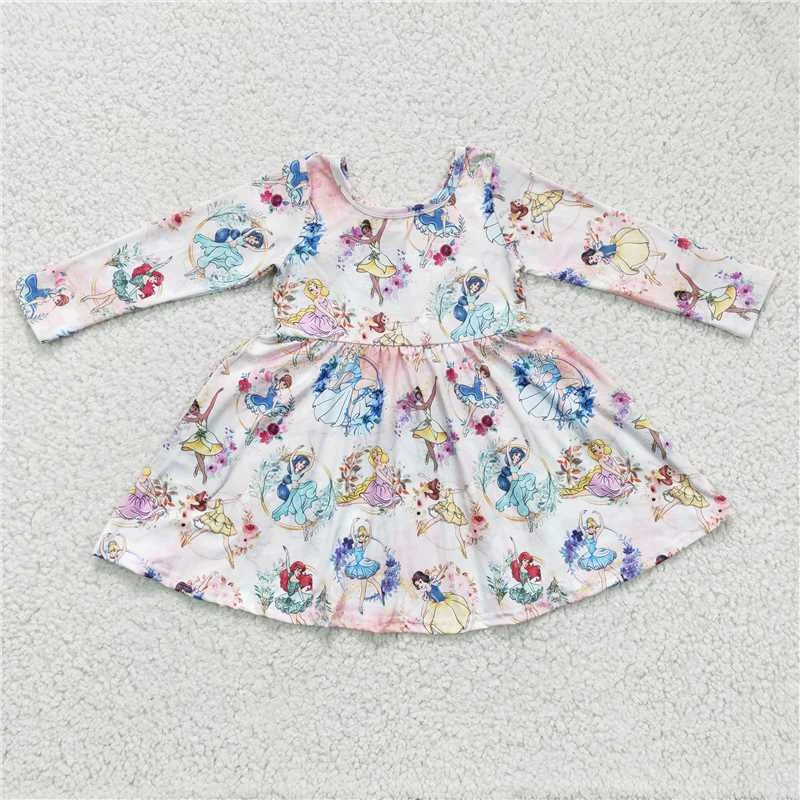 Spiritual Vitality girls cartoon princess long sleeve dress GLD0177