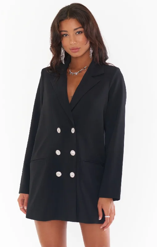 Romantic Data Bling Blazer Dress ~ Black Suiting