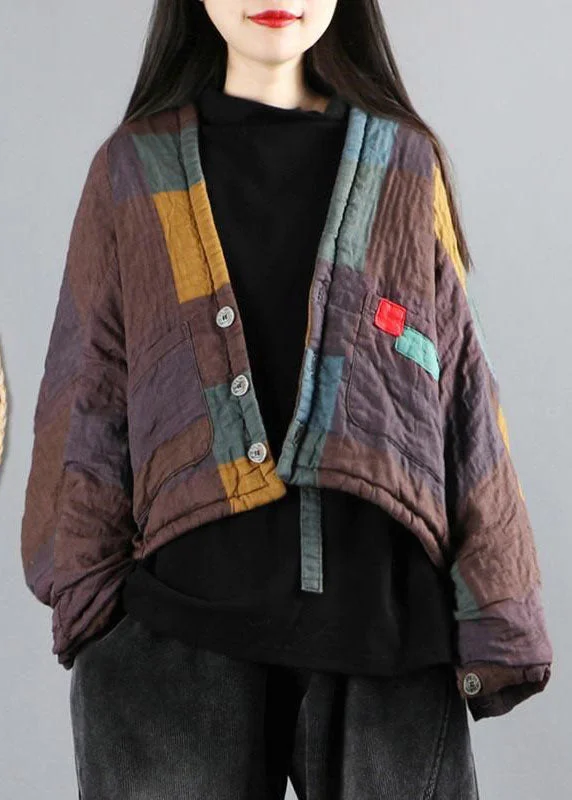 Eye-catching Personality Women Khaki Bat wing Sleeve Patchwork Fine Cotton Filled Winter Coat Eye-catching Personality Women Khaki Bat wing Sleeve Patchwork Fine Cotton Filled Winter Coat