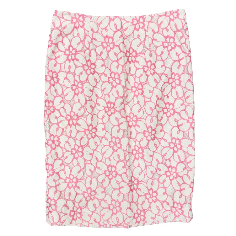 Comfortable And Cold-proof Skirt Designer By Lilly Pulitzer In Pink & White, Size: 0