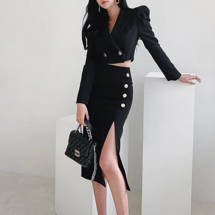 Personalized Design Spring Office Lady Two Pieces Blazer Dresses