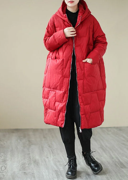New Season Series Casual Red Zip Up thick Fine Cotton Filled Coat Winter