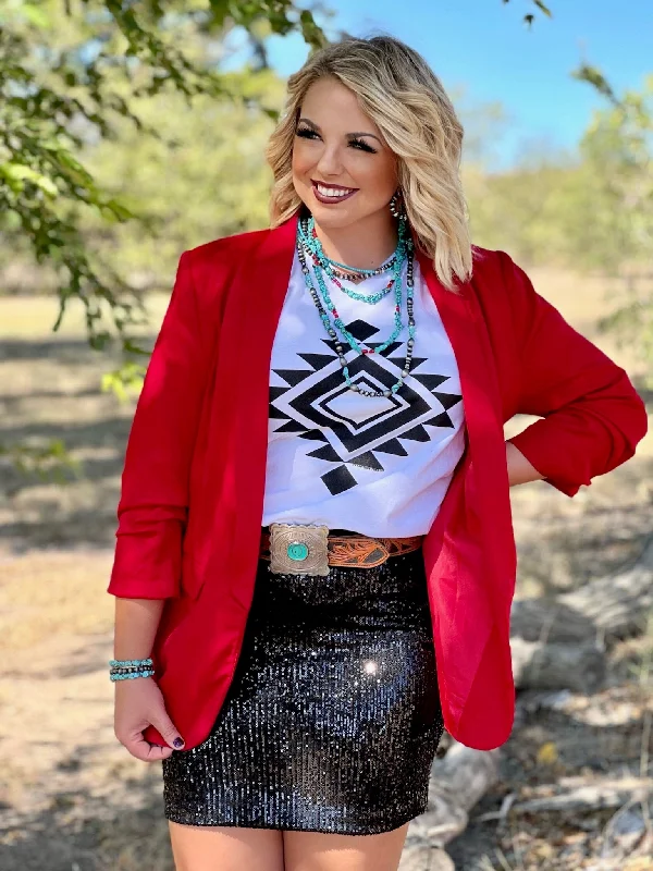 Classic Retro Black Sequin Skirt