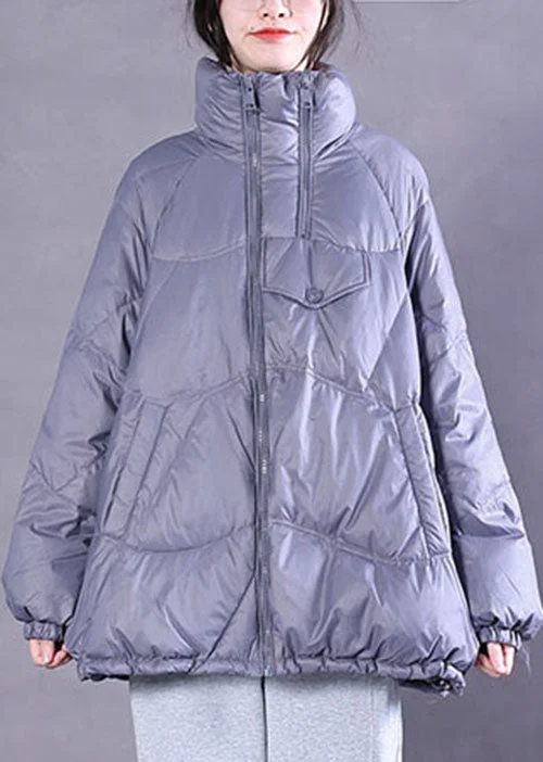 Comfortable And Cold-proof Vintage Purple Zip Up drawstring Duck Down Puffer Jacket Winter Comfortable And Cold-proof Vintage Purple Zip Up drawstring Duck Down Puffer Jacket Winter