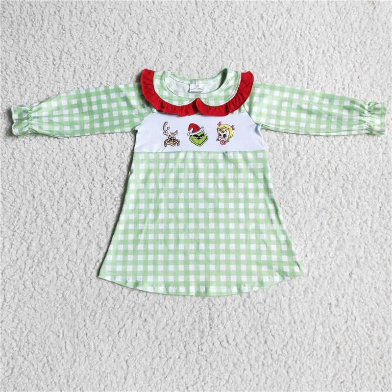 Comfortable Mind Xmas Cartoon embroidery Dress GLD0009