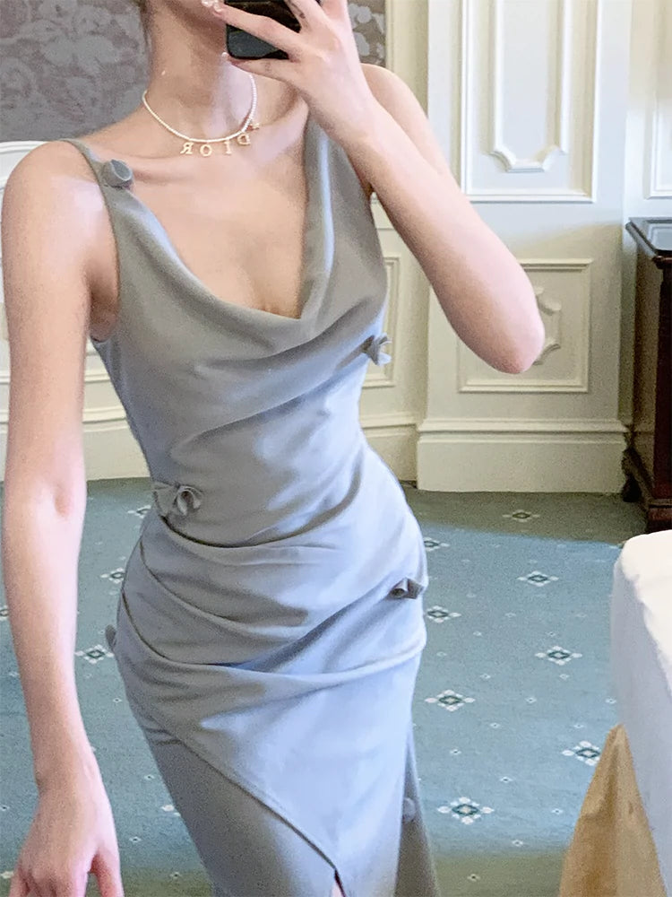 Fashionable And Fashionable long sleeveless dress party evening dress    S6101