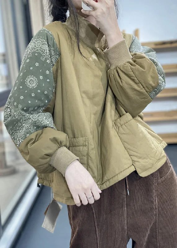 High-quality Styles Unique Grass Green Turtle Neck Patchwork Pockets Fine Cotton Filled Pullover Streetwear Winter High-quality Styles Unique Grass Green Turtle Neck Patchwork Pockets Fine Cotton Filled Pullover Streetwear Winter