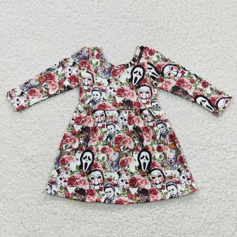 Urban Style Halloween Clown & Skull long sleeve Dress GLD0191