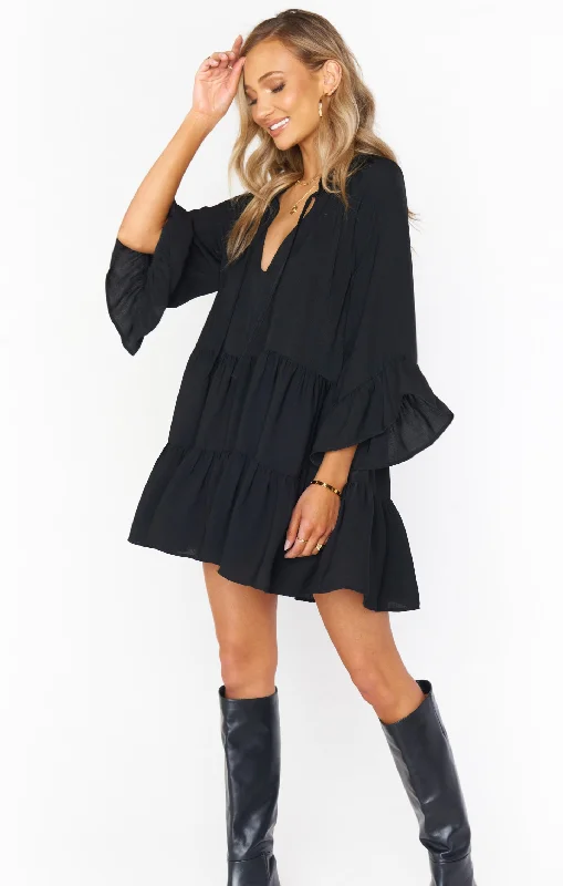 Fashionable And Versatile Viola Mini Dress ~ Black