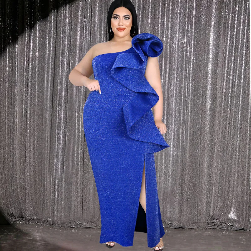 Personalized Clothing Gorgeous One Shoulder Plus Sizes Evening Dresses