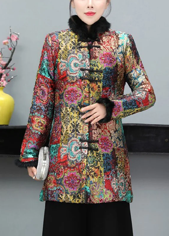 Fashionable Items Women Multicolor Chinese Button Fine Cotton Filled Coat Long Sleeve Fashionable Items Women Multicolor Chinese Button Fine Cotton Filled Coat Long Sleeve