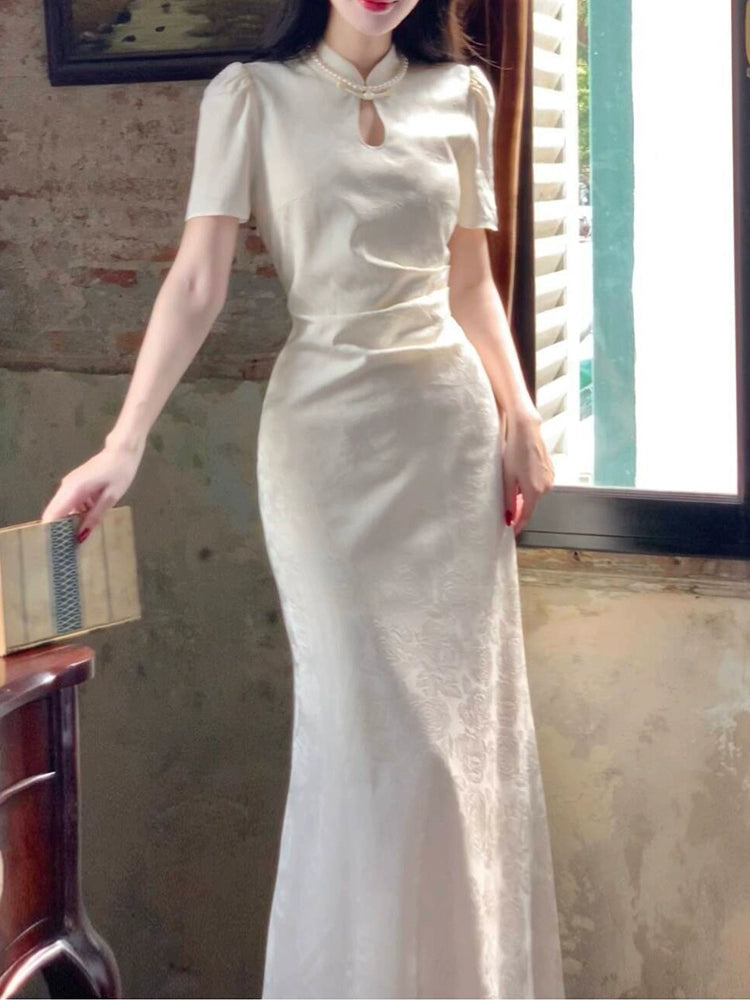 Personalized Design jacquard cheongsam women's retro evening dress   S5944