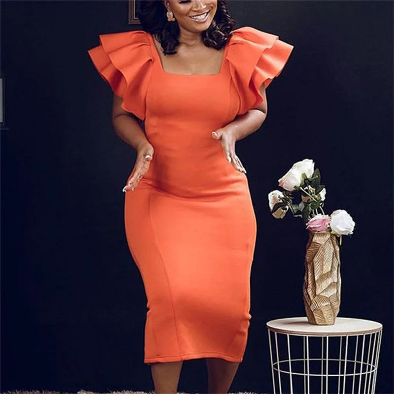 Eye-catching Personality Elegant Orange Evening Party Dresses