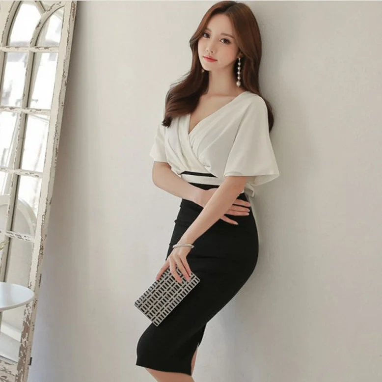 Practical Style Sexy Neck Women Sheath Dresses