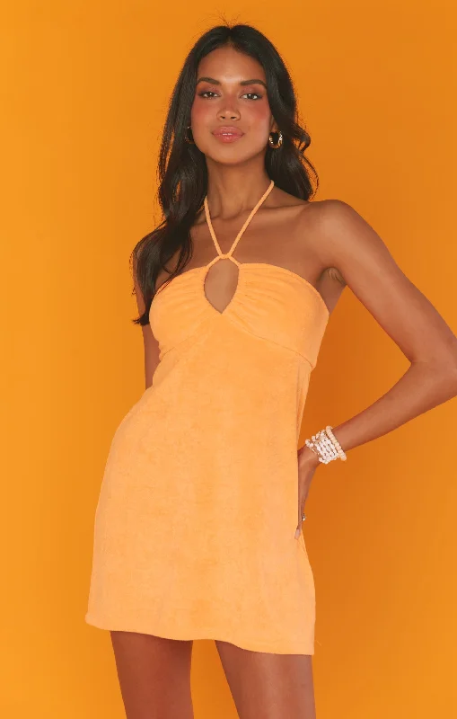 Comfortable Series Outgoing Mini Dress ~ Orange Terry