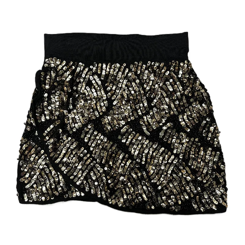Personalized Clothing Skirt Mini & Short By Zara In Black & Gold, Size: M