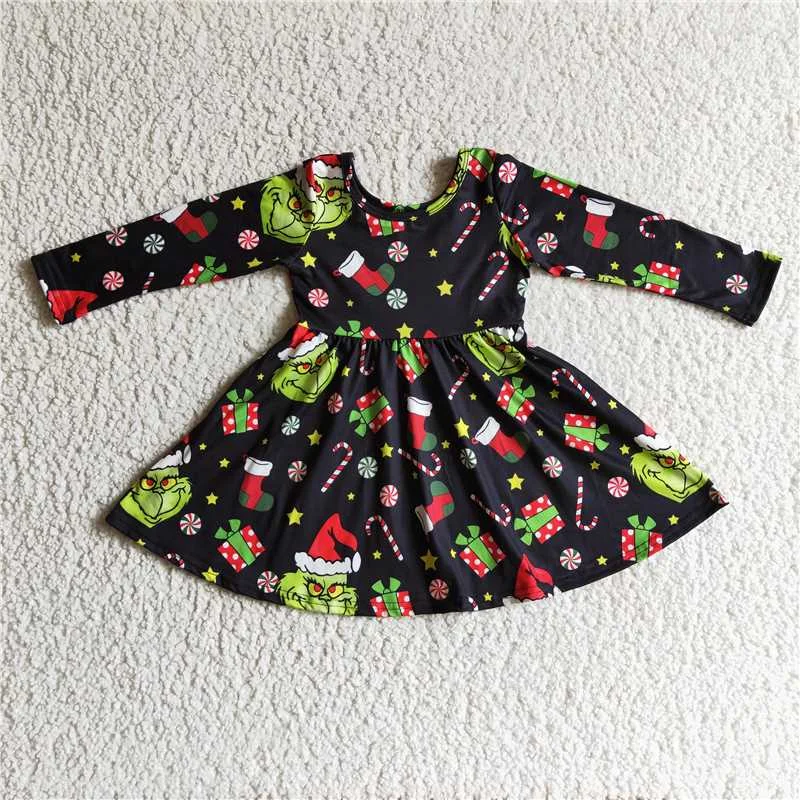 Classic Style Xmas Cartoon Dress GLD0101