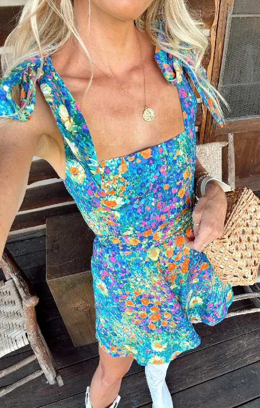Elegant And Casual Claire Mini Dress ~ Painterly Petals