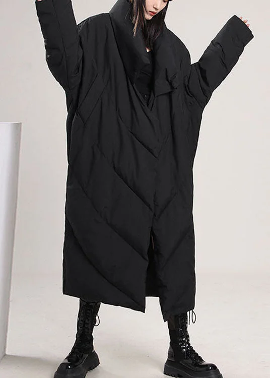 New Products French Black Pockets Loose Duck Down coat Winter