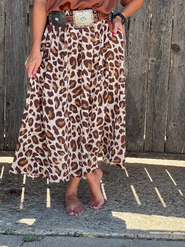 Exquisite Fabrics Roselynn Leopard Maxi Skirt