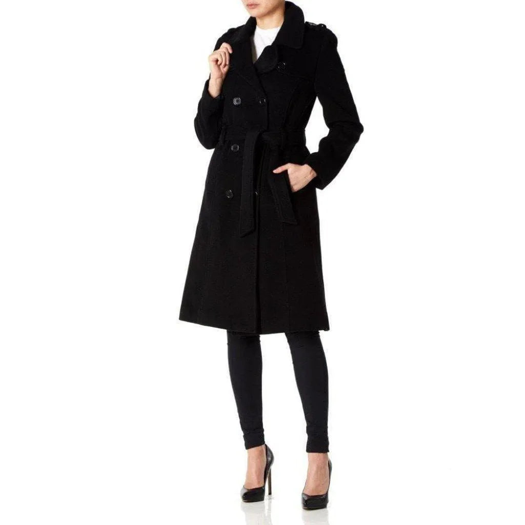 Noble And Elegant Wool and Cashmere Blend Military Coat (9048)