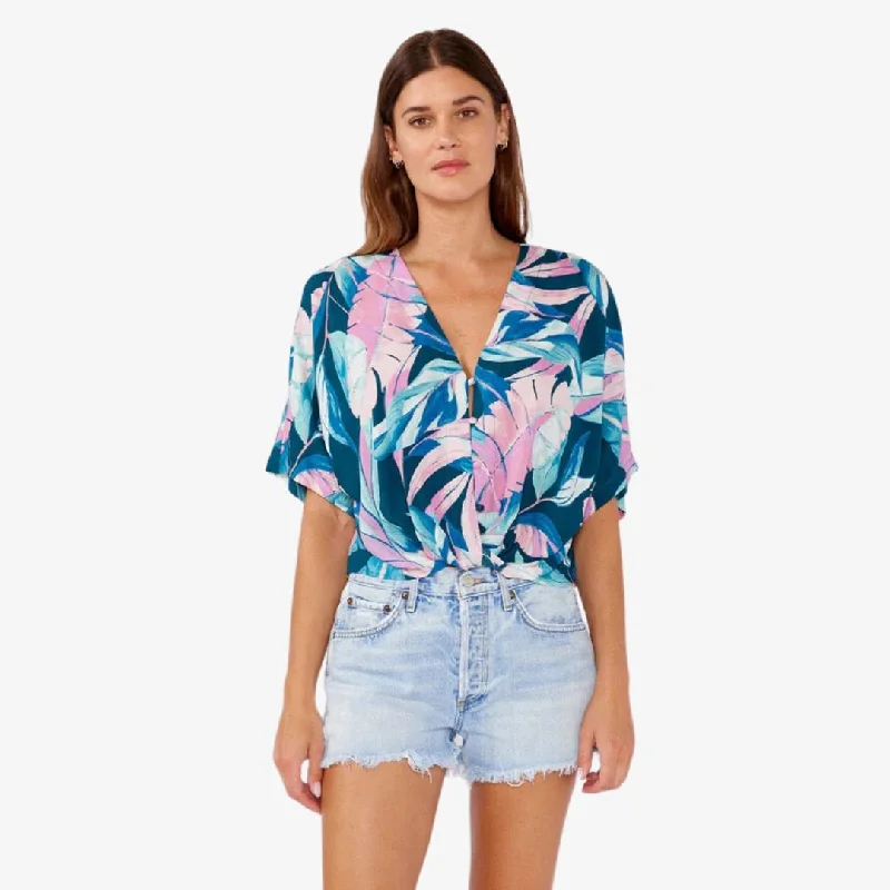 Short Design Island Dreams Top (Teal + Dusty Orchid)