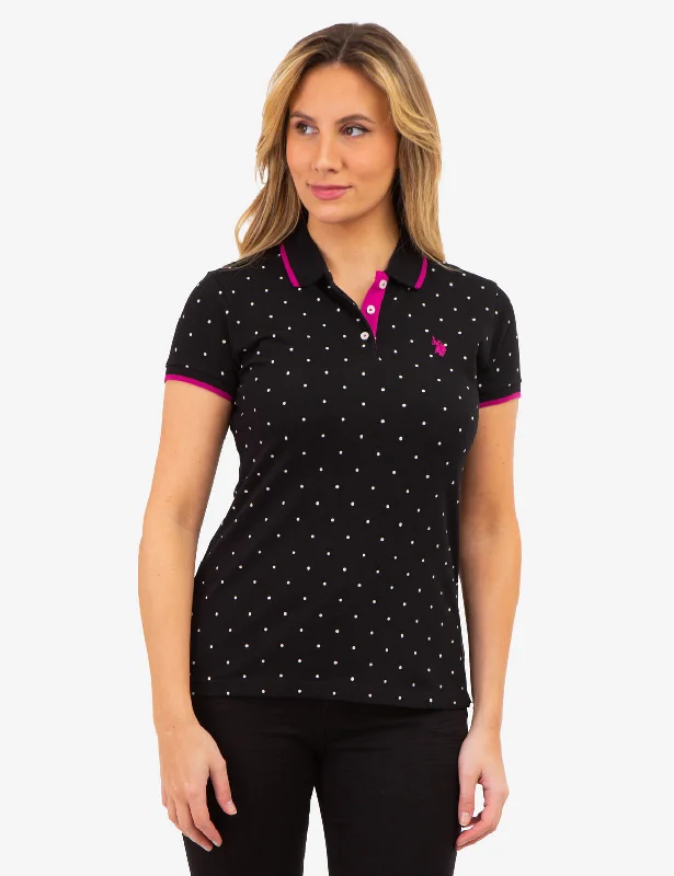 European Plan DOT PRINT PIQUE POLO SHIRT