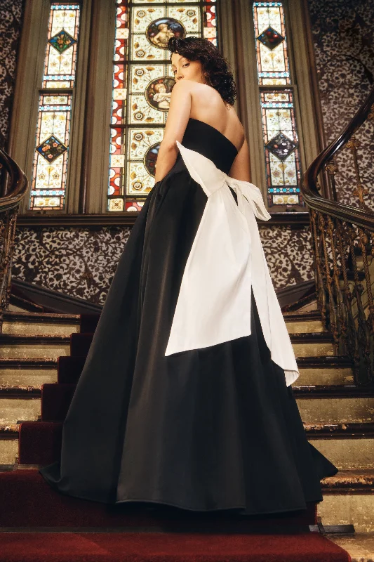 New Products Frances Strapless Bow Maxi Dress - Black
