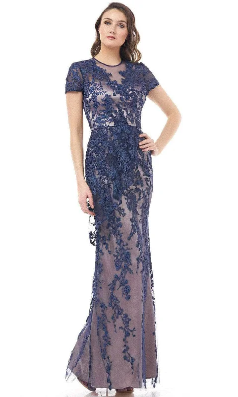 Celebrity Picks JS Collections 866938 - Laced Short Sleeved Evening Dress