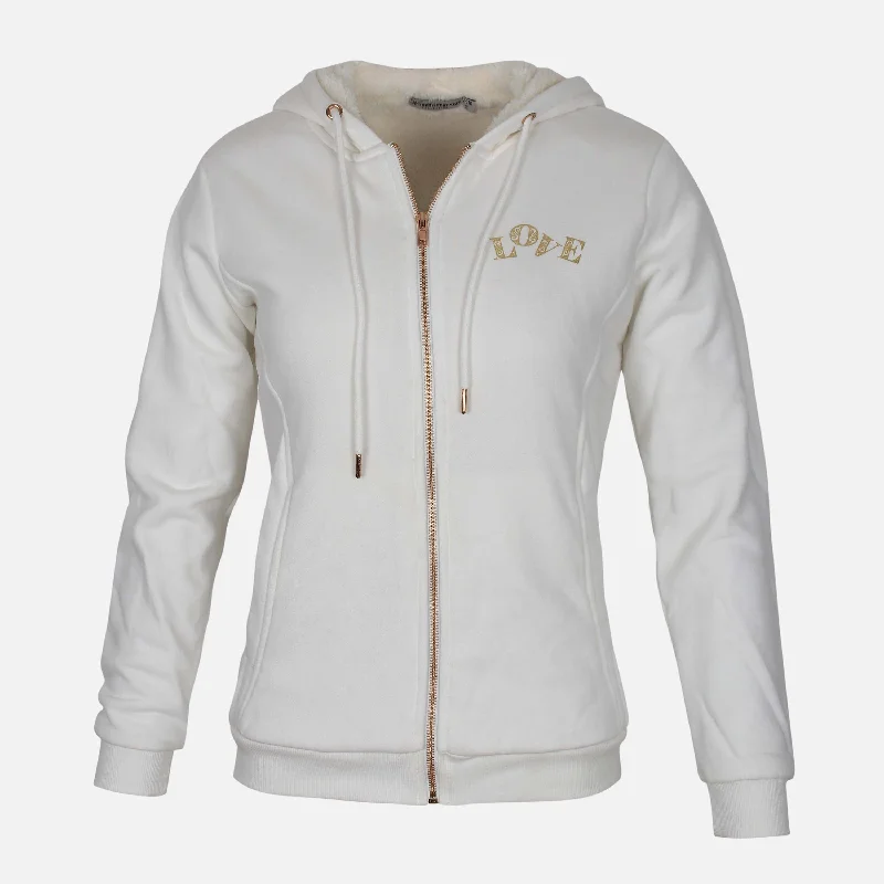 Double-sided Wear LADIES FUR LINED FULLZIPPER HOODIE