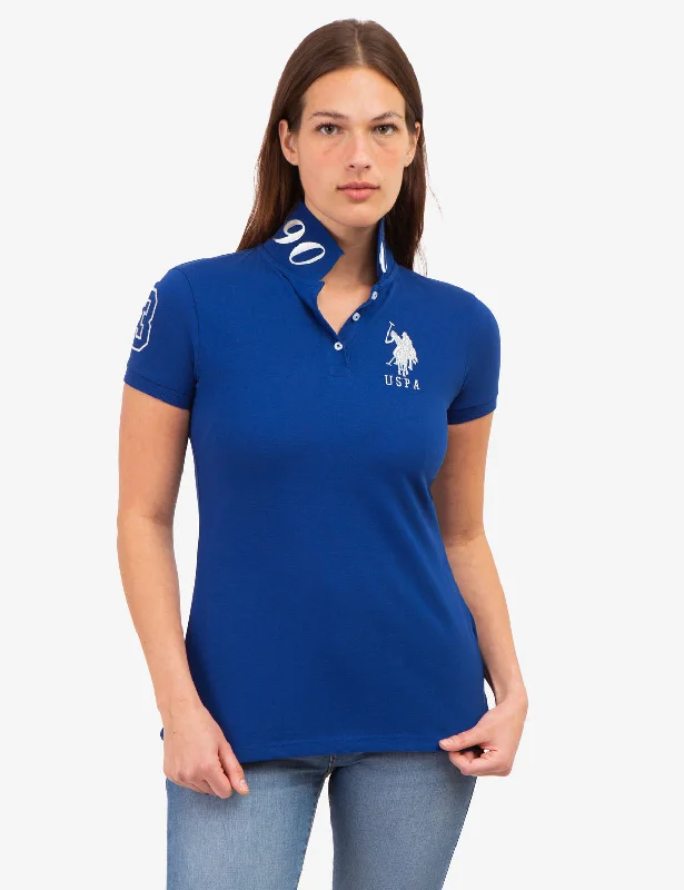 Classic Style USPA METALLIC PRINT POLO SHIRT