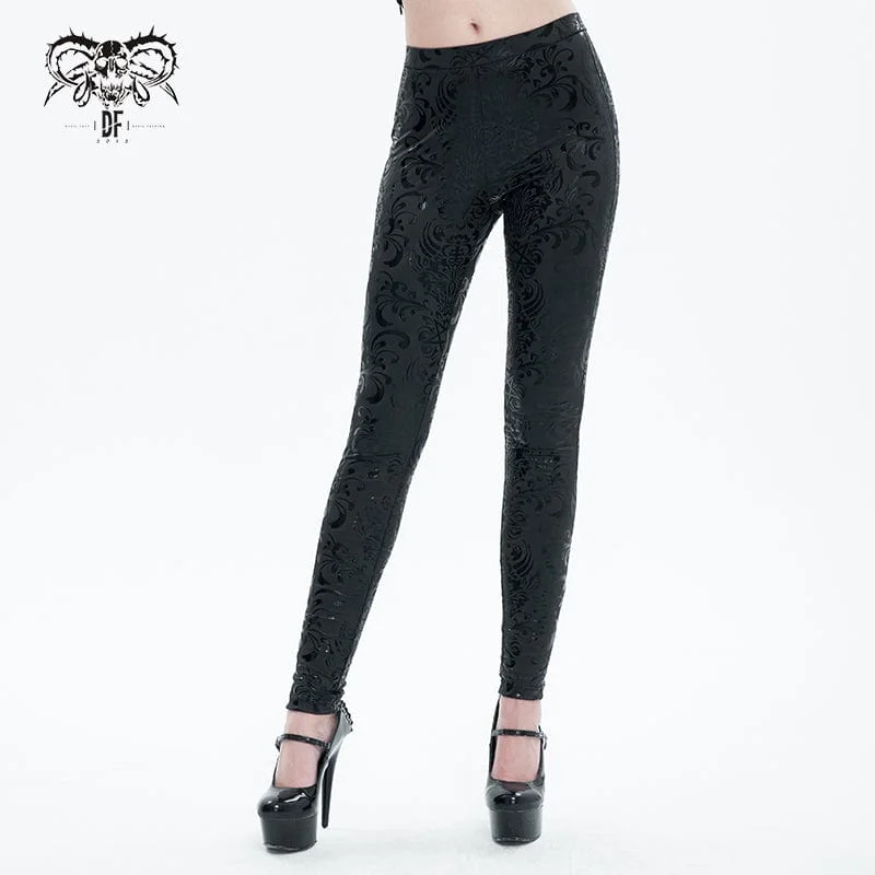 Personalized Series Women's Punk Floral Printed Leggings