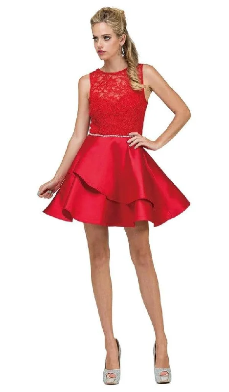 High Street Style Dancing Queen - Lace Layered A-Line Cocktail Dress 2011 - 1 pc Red in Size XL Available High Street Style Dancing Queen - Lace Layered A-Line Cocktail Dress 2011 - 1 pc Red in Size XL Available