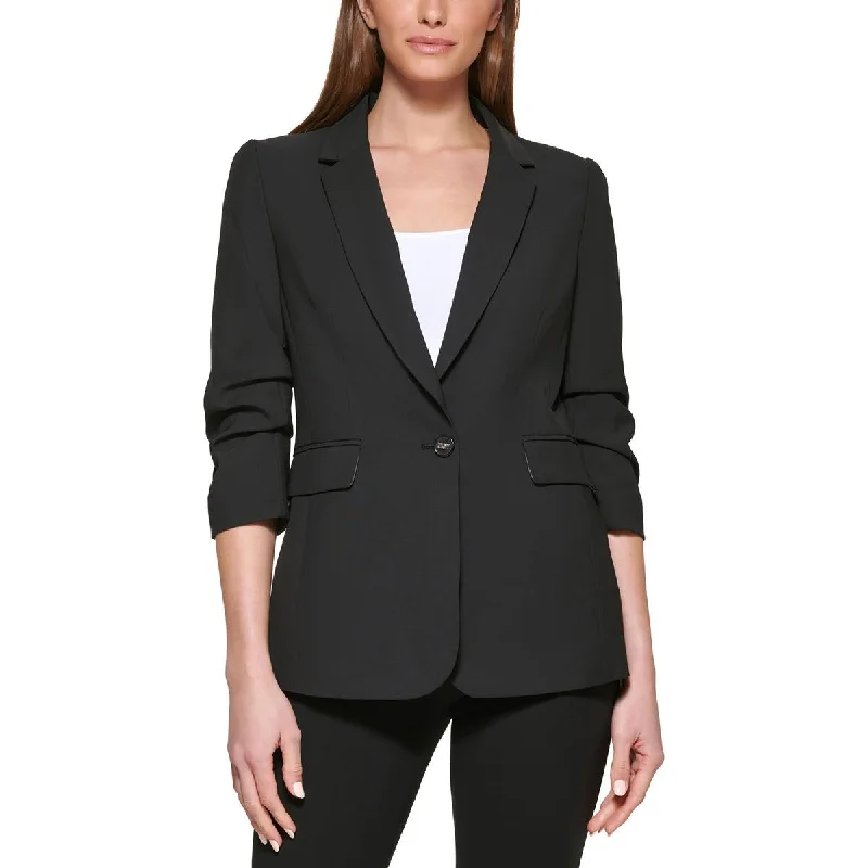 Exquisite Embroidery DKNY Womens Petites Madison Suit Separate Office One-Button Blazer