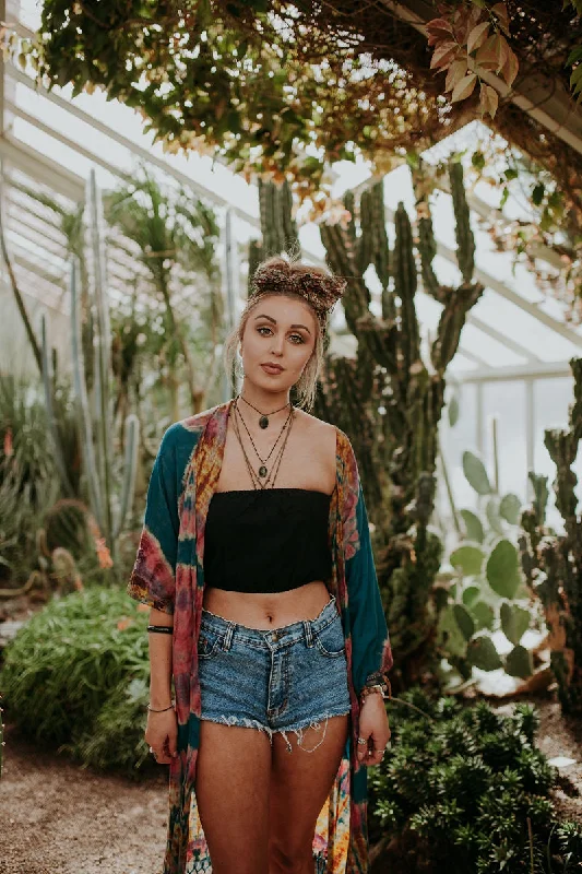 Fashion Design Tie Dye Tassel Kimono