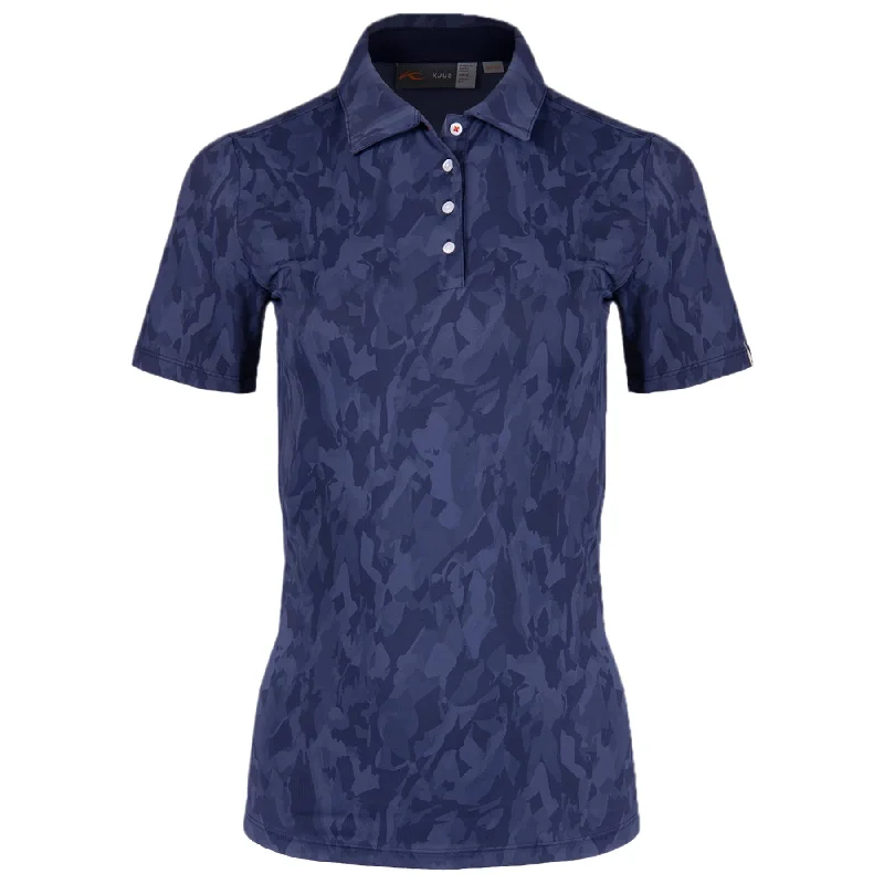 New Season Series Womens Enya Printed Polo Atlanta Blue - AW24