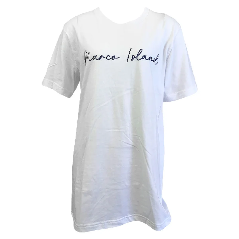 Luxury Style Island Trends Marco Island Crew Neck T-Shirt - White