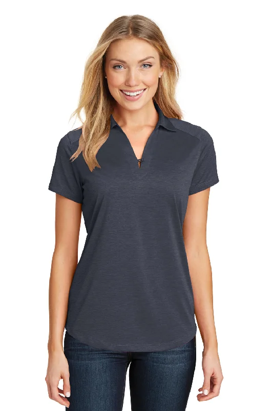 Sports Trend Port Authority Womens Digi Heather Performance Moisture Wicking Short Sleeve Polo Shirt - Dark Grey Sports Trend Port Authority Womens Digi Heather Performance Moisture Wicking Short Sleeve Polo Shirt - Dark Grey
